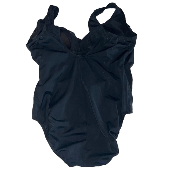 4/$24 Longitude Black with‎ Gold Shimmer V-Neck One Pierce Swimsuit - Picture 6 of 10